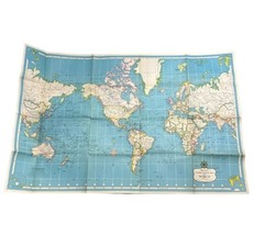 Vintage Hammond International Map of the World 49.5”x32.5&quot; Ship Air Routes 1957 - £15.61 GBP