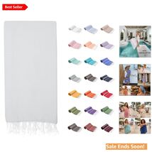 Turkish Oversized Cotton Beach Towel for Travel Pool and Spa White - $28.66