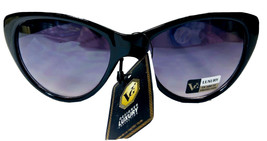 VG Womens Black Plastic Purple Lens Fashion Cat Eye Sunglasses Style A - $10.33
