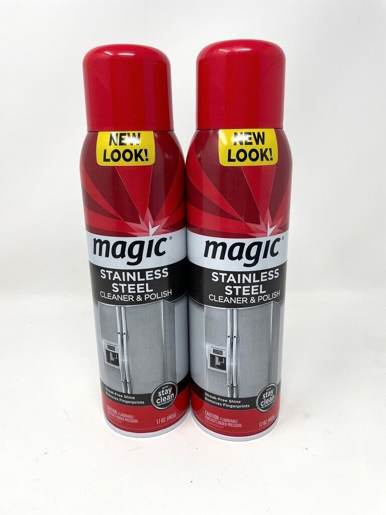 Primary image for 2 - Magic Stainless Steel Cleaner Polish Streak Free Cleans Shines Aerosol NEW