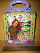 Craft Gift Bead Shop Kit Learn To Dye White Yarn Knit Scarf Tote Girl Be... - $18.99