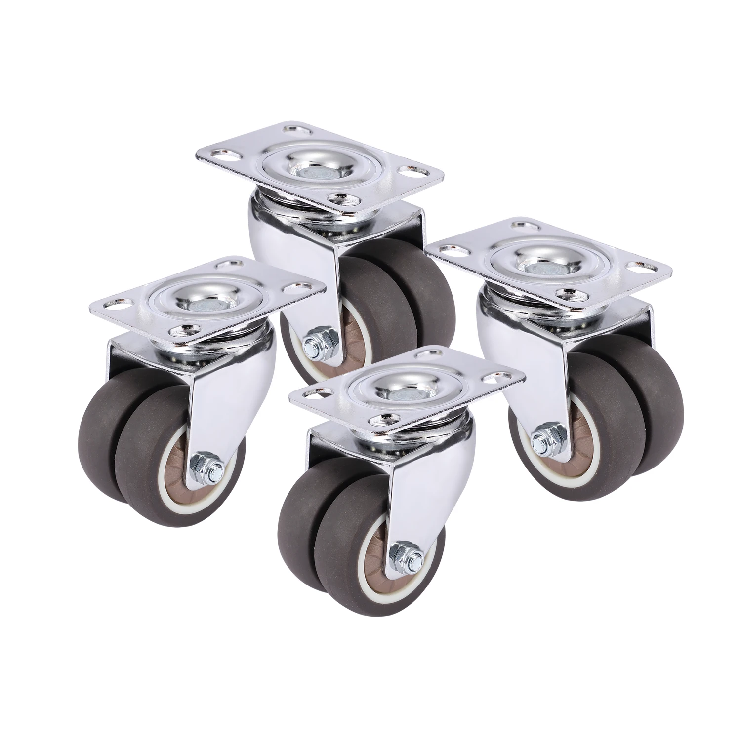 4PCS NAIERDI Swivel Casters Wheels 1.5&quot; / 2&quot; Heavy Duty Soft Roller niture Caste - £151.24 GBP