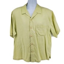 Nat Nast Luxury Originals 100% Linen Men&#39;s Shirt Size L Yellow Short Sleeve - £19.69 GBP