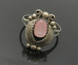NAVAJO 925 Silver - Vintage Mother Of Pearl Floral Band Ring Sz 7.5 - RG18243 - £56.88 GBP