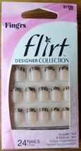 Fing&#39;rs Flirt Designer Collection Nails 31720 French Tips w/ Brown &amp; Gold N41 - £6.49 GBP