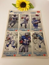  Vtg 1993 McDonald&#39;s NFL Game Day 6 Cards 1 Uncut Sheet Detroit Lions Michigan - £11.17 GBP
