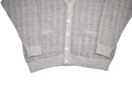 Vintage Forest Lakes Wool Cardigan Sweater Mens XL Grey Striped Grandpa ... - $33.80