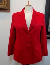 NWOT - BLOOMINGDALE&#39;S Ladies&#39; Deep Red 100% Cashmere 2-Button Jacket - S... - £73.51 GBP