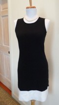 EUC-LORD &amp; TAYLOR Black/White 100% Cashmere Round Neck Sleeveless Dress Size XS - £46.77 GBP