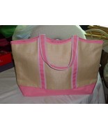 NWOT - ESTEE LAUDER (GWP) Beige &amp; Pink Canvas Large Shoulder Handbag/Tote - £11.02 GBP