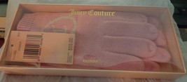 Nib   Gorgeous *Juicy Couture* Pink &amp; White Wool/Cotton Gloves One Size Fits All - £25.86 GBP