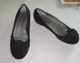 Euc   Tahari *Natalie* Black/Silver Tweed Over Leather Ballet Shoes   Size 7 M - £18.38 GBP