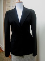 EUC - SISLEY Made in Italy Black One Button Polyester Blend Jacket - Siz... - $25.00