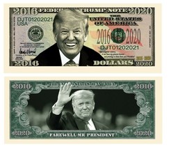Donald Trump 2020 Collectible Pack of 10 Farewell Funny Money Dollar Bills - £7.30 GBP