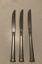 WMF Cromargan 18/8 Stainless Flatware Satin and Gold Accents 3 Dinner Kn... - $26.50