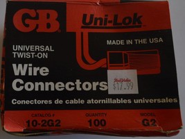 Gb UNI-lok Wire Connectors 10-2G2 Red Box of 99  inv E26 - £5.59 GBP