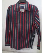 Wrangler X Long Tails Stripe Dress Shirt Blue Red White Long Sleeve 2 po... - £23.71 GBP