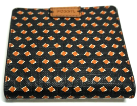 Fossil Emma RFID Small Card And Cash Wallet Brown Black Geometric Snap Close - £15.67 GBP