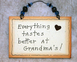 Wall Decor Sign - Everything tastes better at Grandma&#39;s! - £8.63 GBP