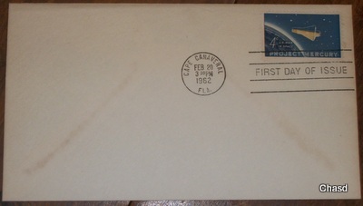 Project Mercury First Day Cover 1962 - $10.00