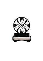 Wrought Iron Roller Style Toilet Tissue Paper Holder Ribbon Bathroom Wal... - $21.28