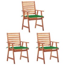  Patio Chair Set of 3 Natural Wood Solid Acacia Wood Standard - €291,30 EUR