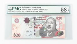 2006 Bahamas 20 Dollar Choice AU-58 EPQ Central Bank About Uncirculated ... - $164.17