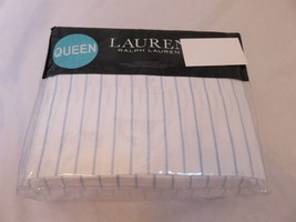 Ralph Lauren Spencer Stripe Sateen 4P queen sheet set Aqua Blue $170 - £85.40 GBP