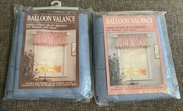 2 VTG 80s Kenney Balloon Valance Curtain Country Blue 86”x22” Double Rod... - $465.70 MXN