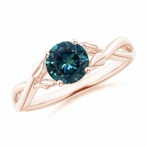ANGARA Nature Inspired Teal Montana Sapphire Ring with Leaf Motifs - $1,935.12