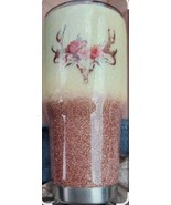 Deer Skull Cup, Stainless Steel Tumbler, Country Girl, Glitter, Rose Gol... - $34.65