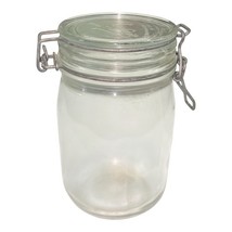 Le Parfait Super Jar 7" Tall Wire Bail Glass Canister France 3.5" Base Vtg Quart image 3