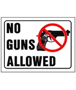 NO GUNS ALLOWED Symbol SIGN door window retail 8&quot; x 12&quot; Plastic hyko HY-... - $475.63 MXN