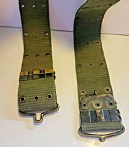 VIETNAM ERA US MILITARY GREEN CANVAS WEBBED PISTOL BELT image 2