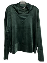 RBX Active Women&#39;s Cowl Neck Green Velvet Long sleeve Pullover Size XL G... - £23.35 GBP