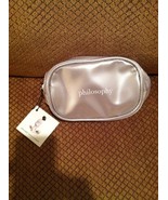 Philosophy  SILVER Zippered Makeup Small Cosmetic /Makeup Bag - $10.84 CAD