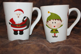 New Christmas Santa &amp; Elf Coffee Mugs - Set of 2 - $4.99