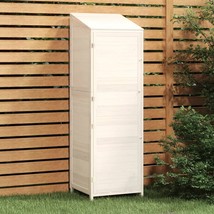 vidaXL White Solid Fir Wood Rectangular Garden Shed - 8x6 Feet, Weatherproof - $6,701.50 MXN