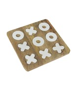 Zeckos 8 Inch Carved Wooden Tabletop Tic Tac Toe Game Hand Painted X and O - £29.27 GBP