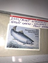 Vintage stamps -2001 WISCONSIN -State Great Lakes Trout &amp; Salmon Stamp -... - $5.68