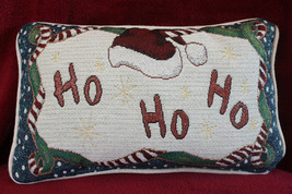 Santa Ho Ho Ho Glittery Throw Tapestry Pillow - £7.04 GBP