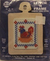 Vintage Stitch N Frame Counted Cross Stitch Kit Rooster NIP Unopened Sealed Box2 - £8.69 GBP