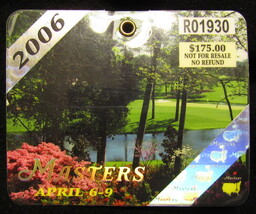 2006 Original 4 Day Masters Pass Augusta National Golf Pga Phil Mickelson Winner - £47.54 GBP