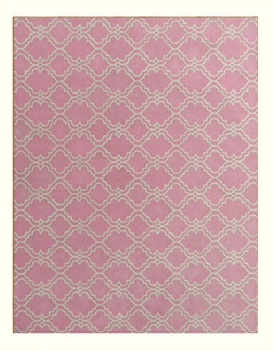Brand New Scroll Tile Pink 5x8 Kids Persian Style Woolen Area Rug - £290.26 GBP