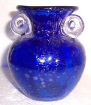 Amici Cobalt Blue Glass Bubbles Small Vase 6 1/4&quot; - £65.92 GBP