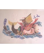 AMRAM EBGI S/N EMBOSSED COLOR LITHOGRAPH &quot;JONAH&quot; ISRAEL - $1,957.00