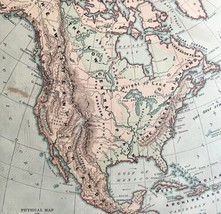 1879 Map North America Victorian Atlas Harpers Geography 1st Edition DWAA9 - £55.05 GBP