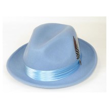 Bruno Capelo Hat Australian Wool Crushable Fedora Giovani UN120 Light Blue image 4
