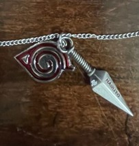 Naruto Hidden Leaf Village Symbol With Kunai Knife Necklace Multi-Color - £3.78 GBP