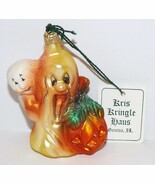 ADORABLE NWT KRIS KRINGLE HAUS TWO GHOSTS GLASS HALLOWEEN ORNAMENT ~INGE? - €38,69 EUR